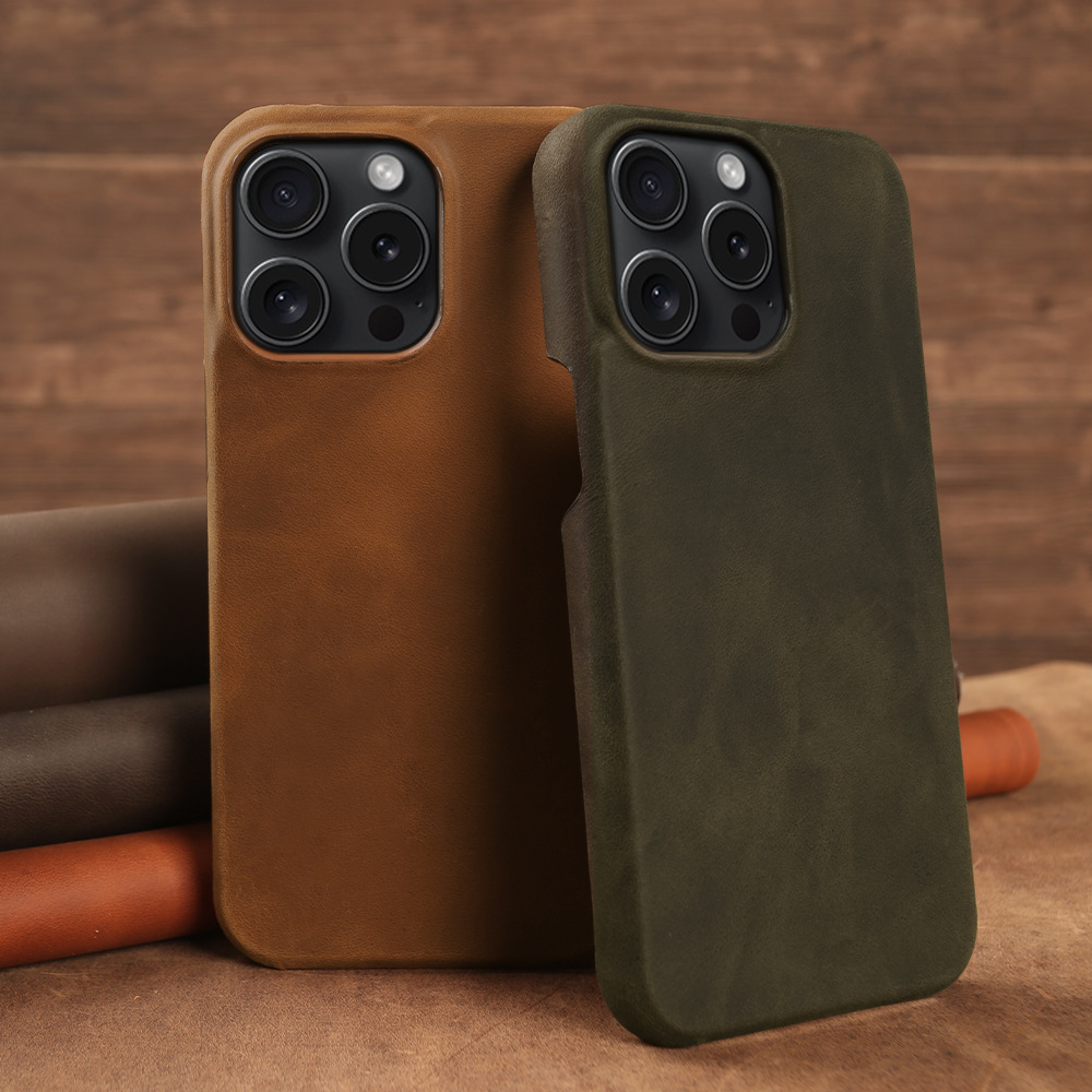 Applicable Crazy Horse Pattern Leather Phone Case photo 1