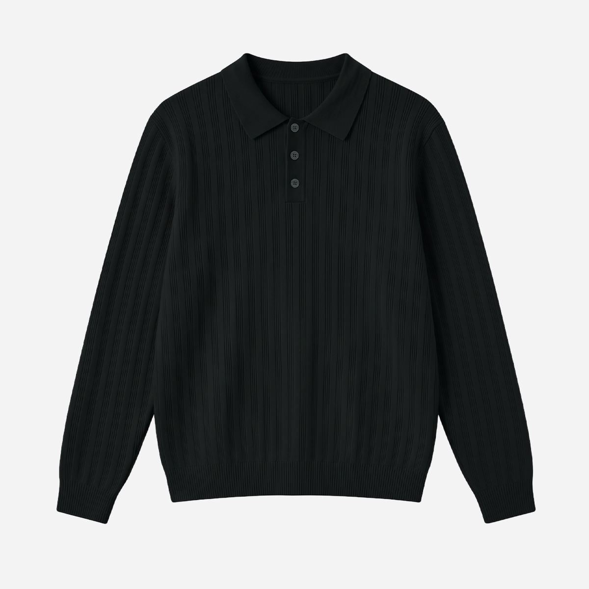 Textured Mens Sweater Polo Shirt Old-money Style Relaxed Fit photo 4