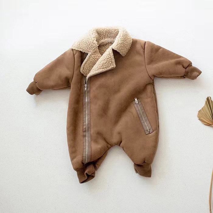 Baby One-piece Fleece Romper Thickened Onesie photo 4