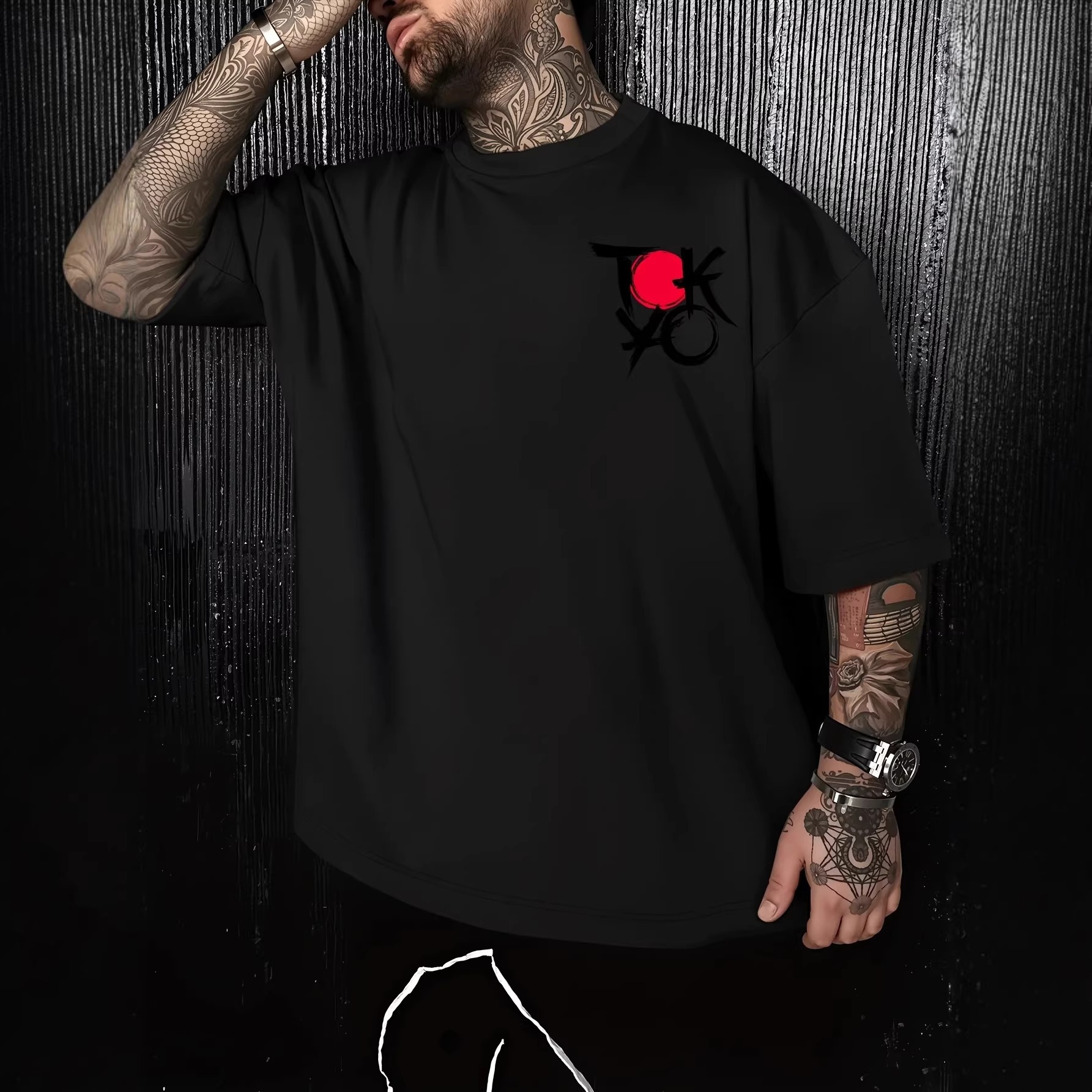 Loose Cotton Ink Print T Shirt photo 3