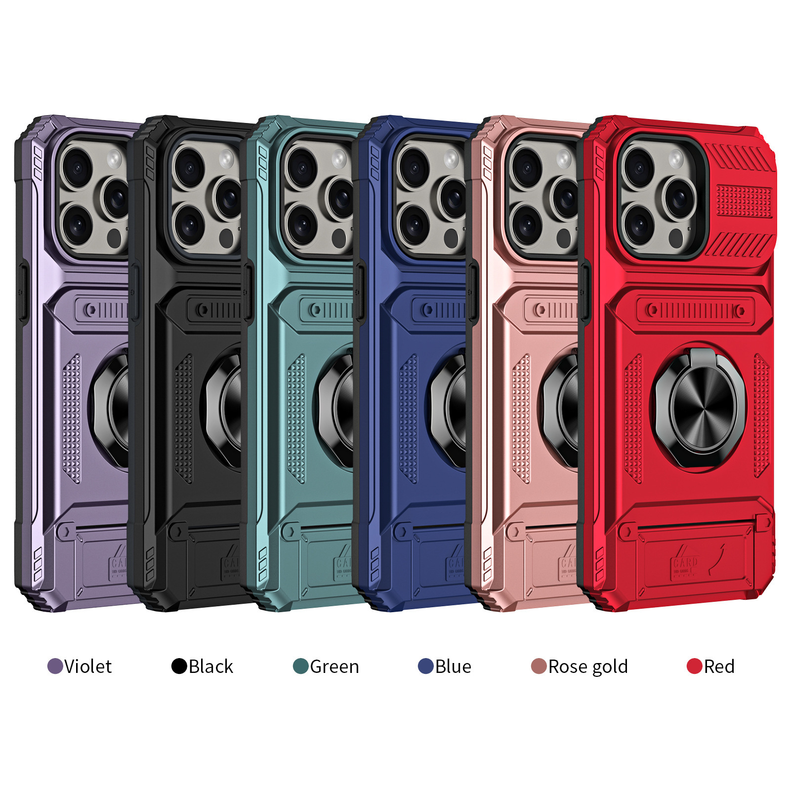 Hidden Card-Slot Magnetic Ring Stand Phone Case photo 6