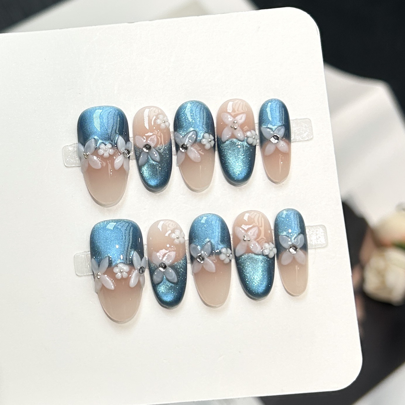 Removable Daily Style Advanced Hand-made Manicure Fake Nail Patch photo 2