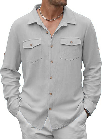 Men's Spring And Autumn Casual Long-Sleeved Shirt photo 4