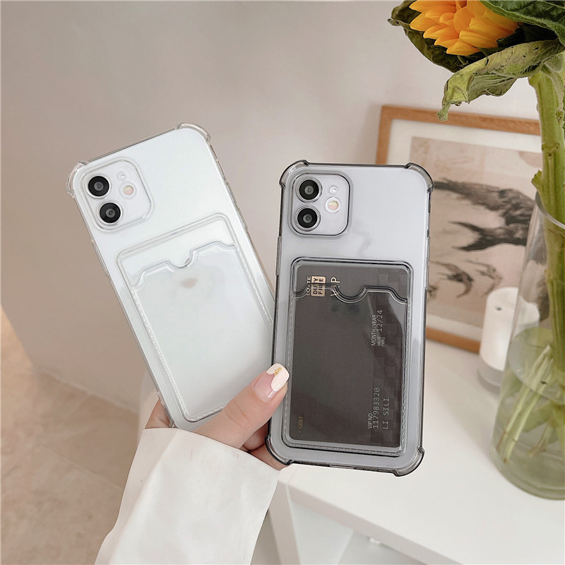 Simple Transparent Card Phone Case All-inclusive Soft Silicone Drop-resistant photo 1