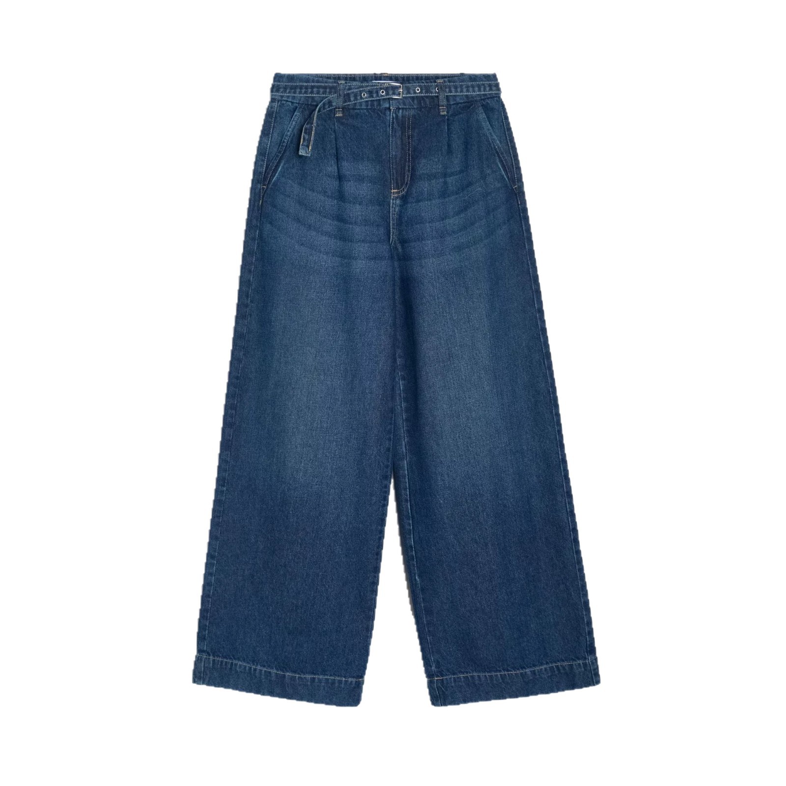 Women's Retro Washed Blue Straight-Leg Jeans photo 2