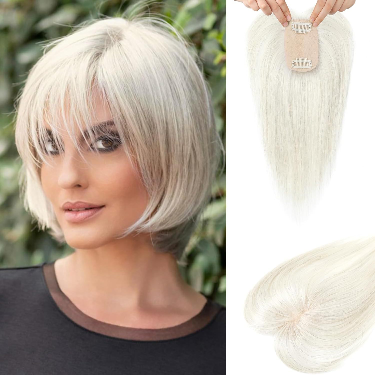 Golden Synthetic Wig With A Realistic Scalp Hairpiece photo 4