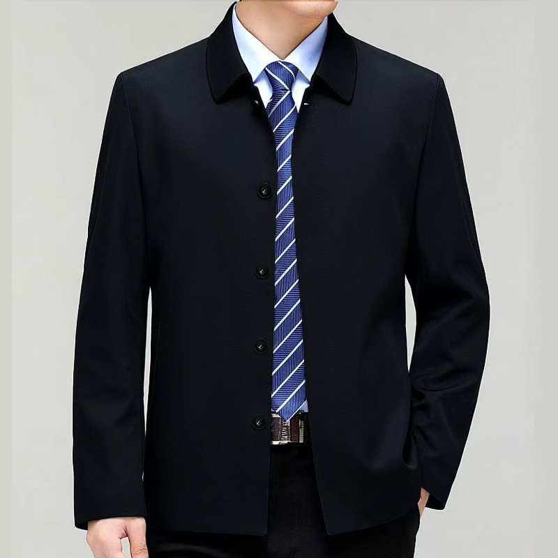 Turn-down Collar Business-casual Jacket For Middle-aged Men photo 3