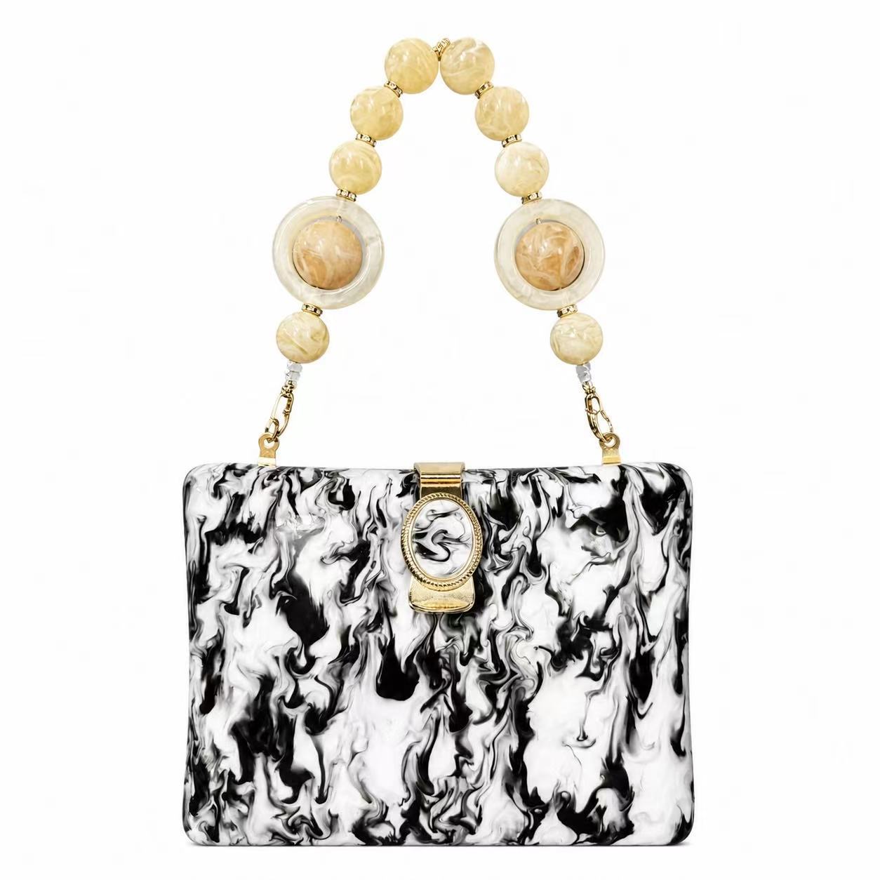 Womens Shell-beaded Evening Bag With A Pearlescent Finish photo 5