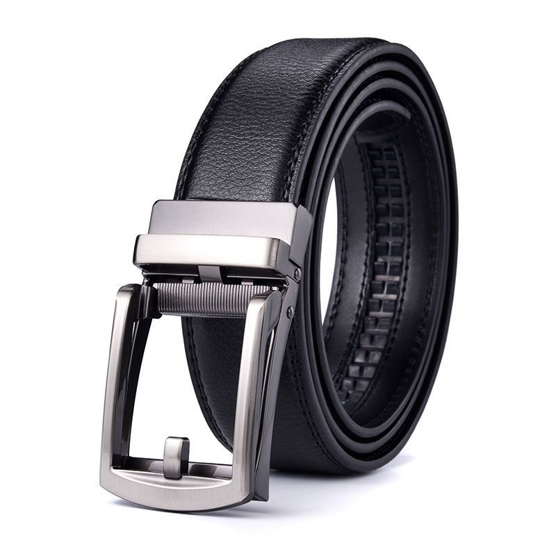 Mens Automatic Buckle Two-layer Cowhide Fashion Belt photo 4