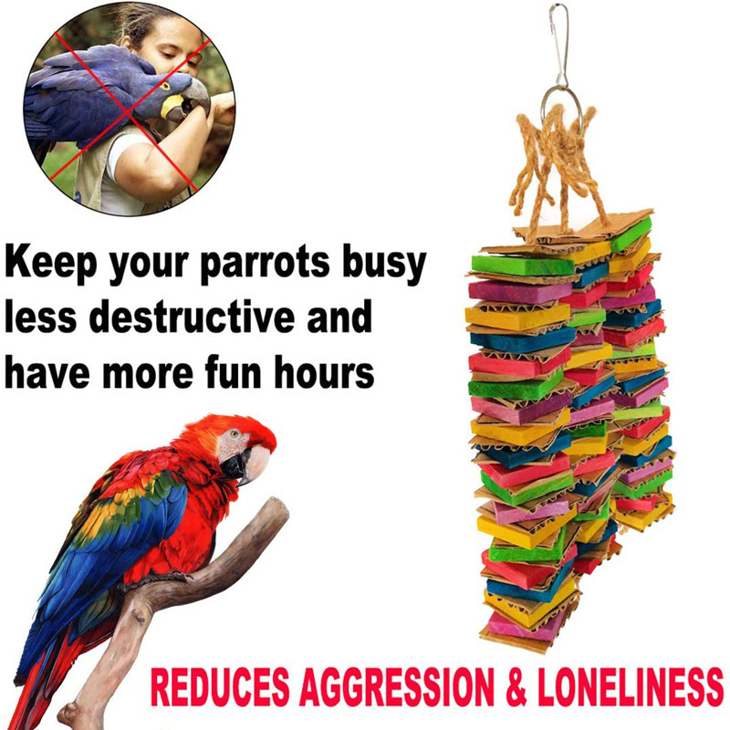Parrot Gnawing Toy Building Blocks Destroyed photo 4