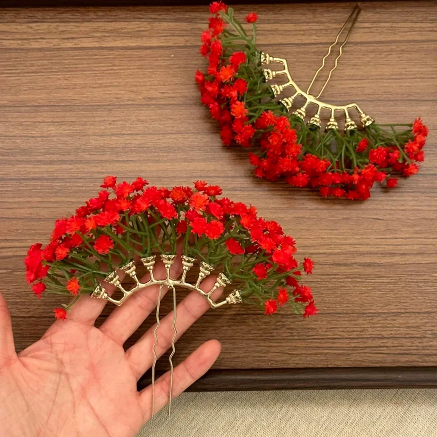 Babys-breath Flower Hairpin Womens Hair Ornament photo 3
