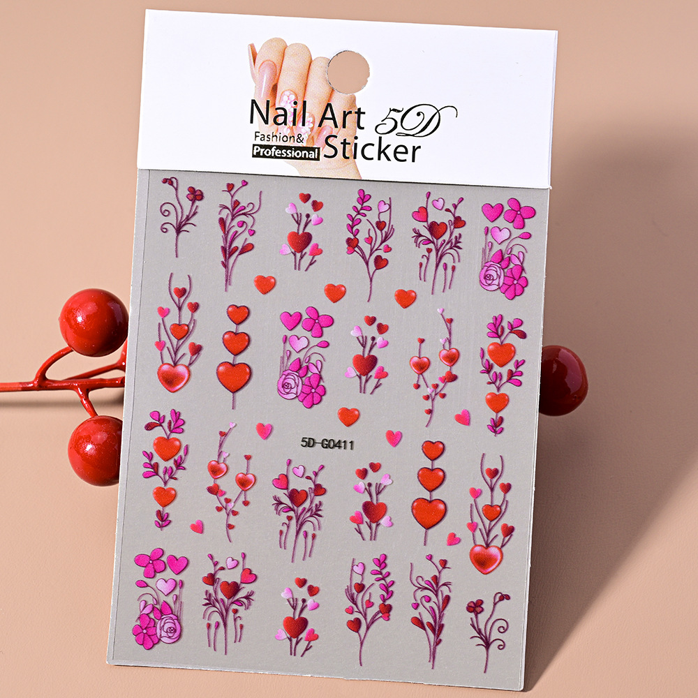 5D Embossed Nail Art Stickers photo 3