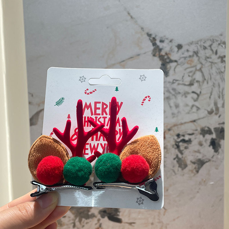 Unisex Christmas Reindeer Hair Clips For Festive Holiday Styling photo 2