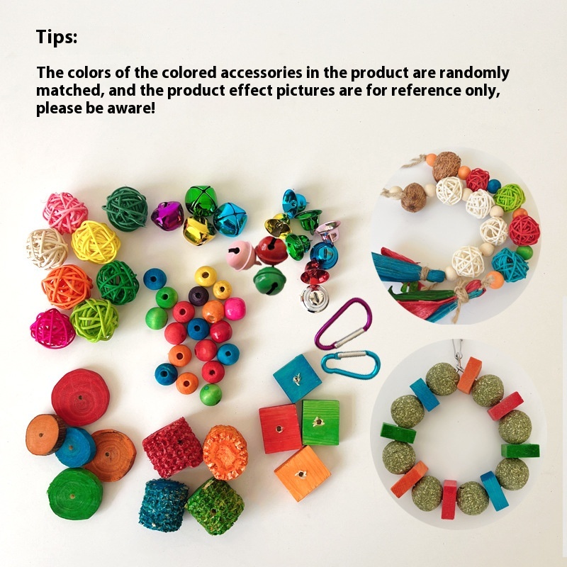Parrot Toy Bird Decompression Relieving Stuffy Natural Material Tearing Toy Color String Combination photo 6