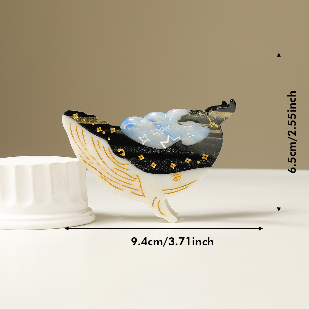 Noctilucent Cloud And Whale Cute Back-of-head Hair Clip photo 6