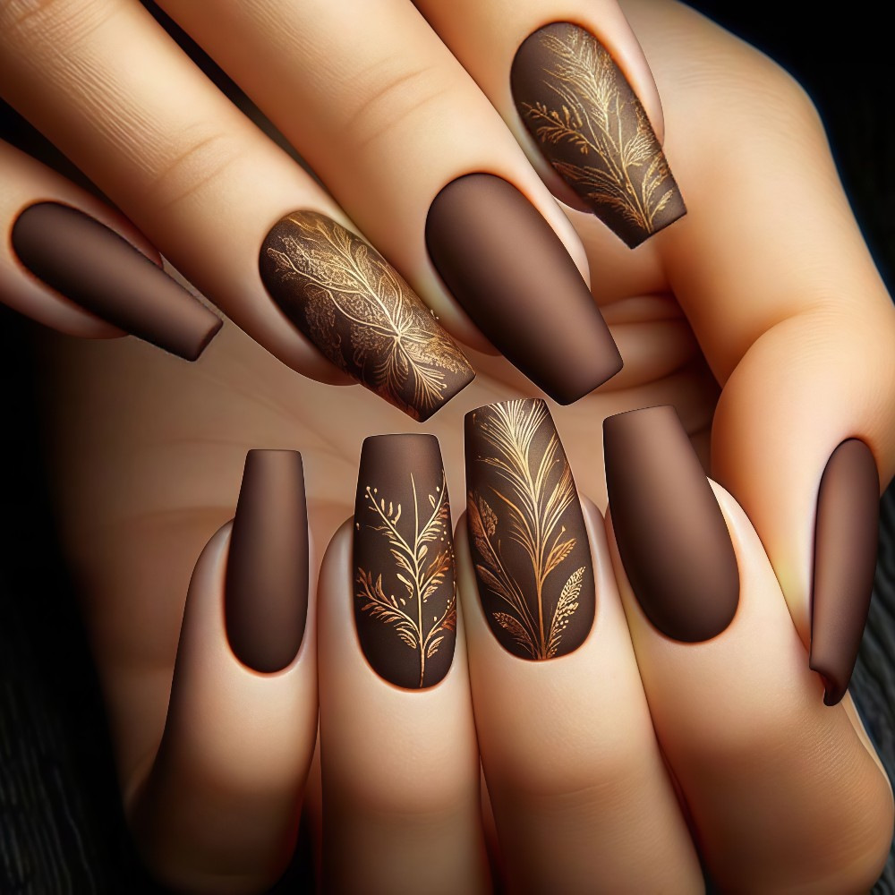 Dark Brown European And American Style Nail Tips photo 1