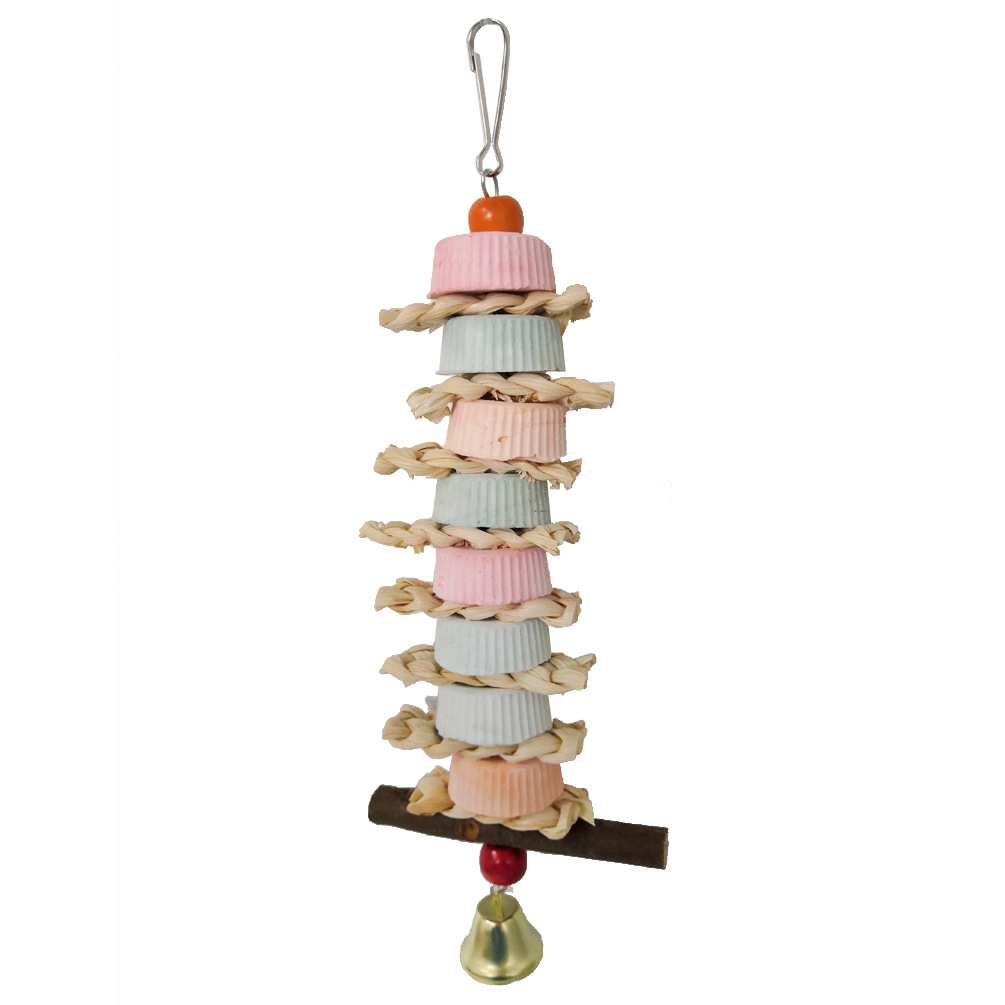 Parrot Calcium Supplement Bite Grinding Stone Bite String Straw Corn Husk Toy photo 6