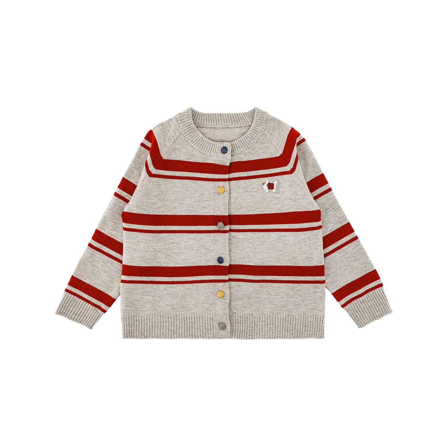 Girls' Striped Solid-color Cardigan Sweater photo 5