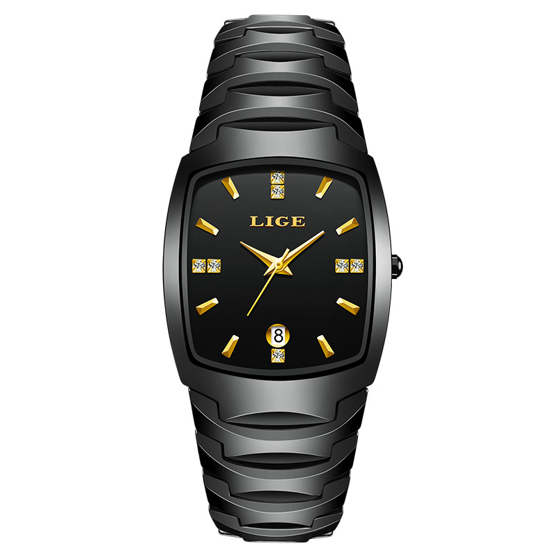 Square Calendar Waterproof Multi-function Sports Couple's Watch Quartz Watch photo 6