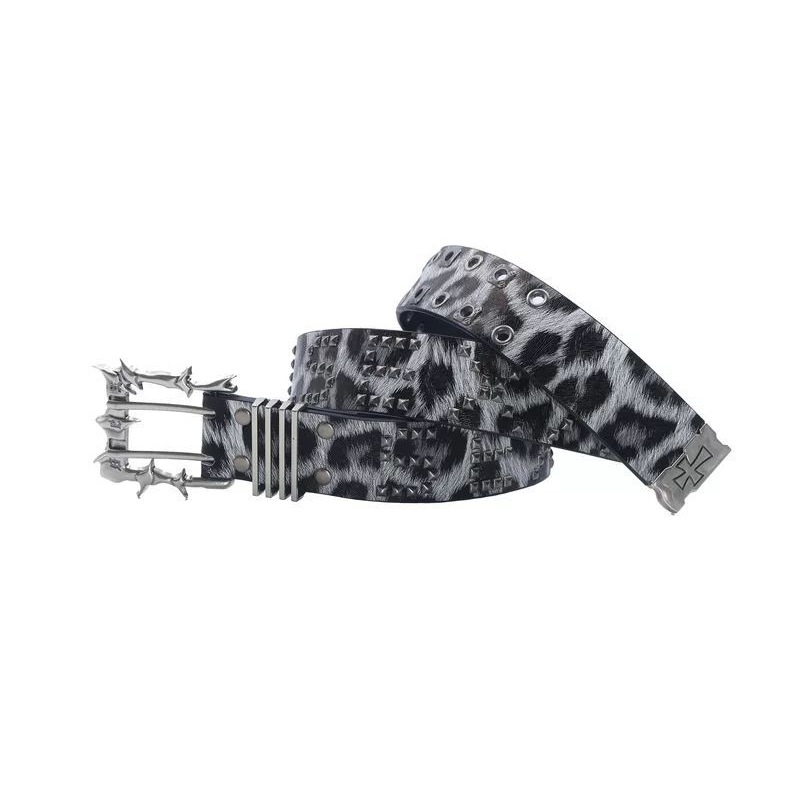 Double-needle Punk Buckle Street Hip-hop Belt Leather Belt photo 3