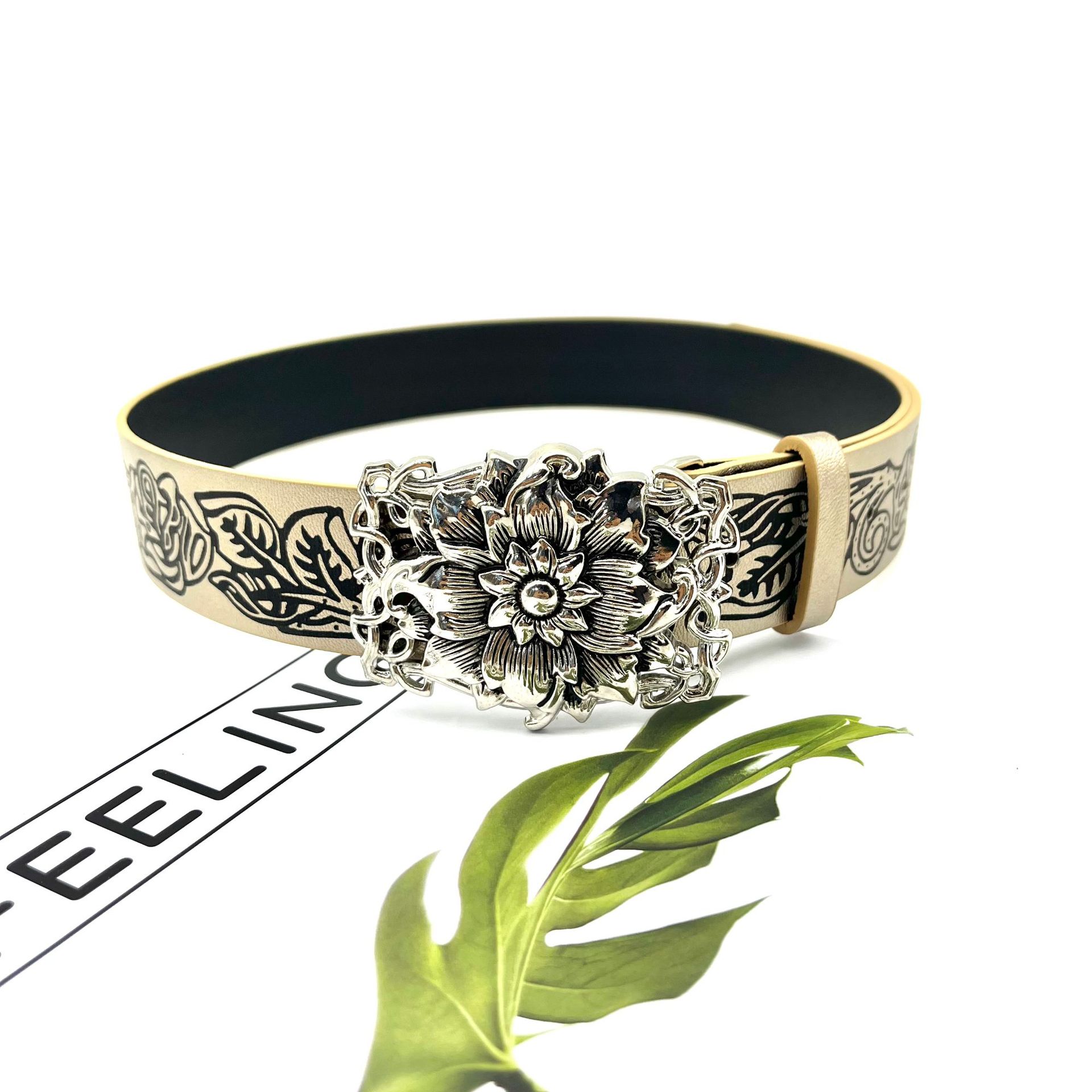 New Vintage Embossed Heart Belt For Women photo 3