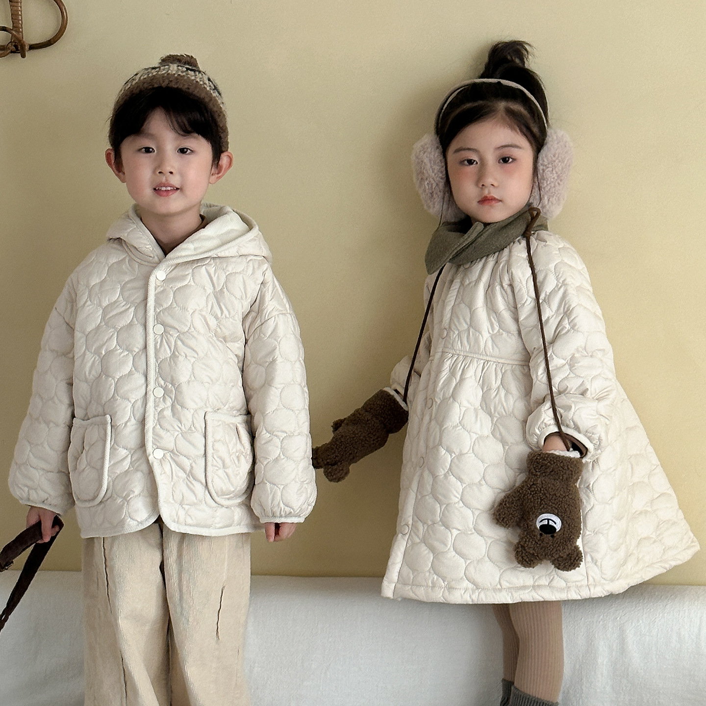 Fleece-lined Cotton Jacket For Boys Autumnwinter Style photo 1