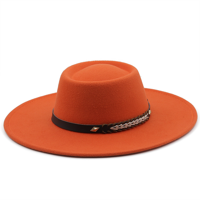 This Felt Hat Has A Dented Crown And Features A Wide Brim For Both Men And Women photo 6