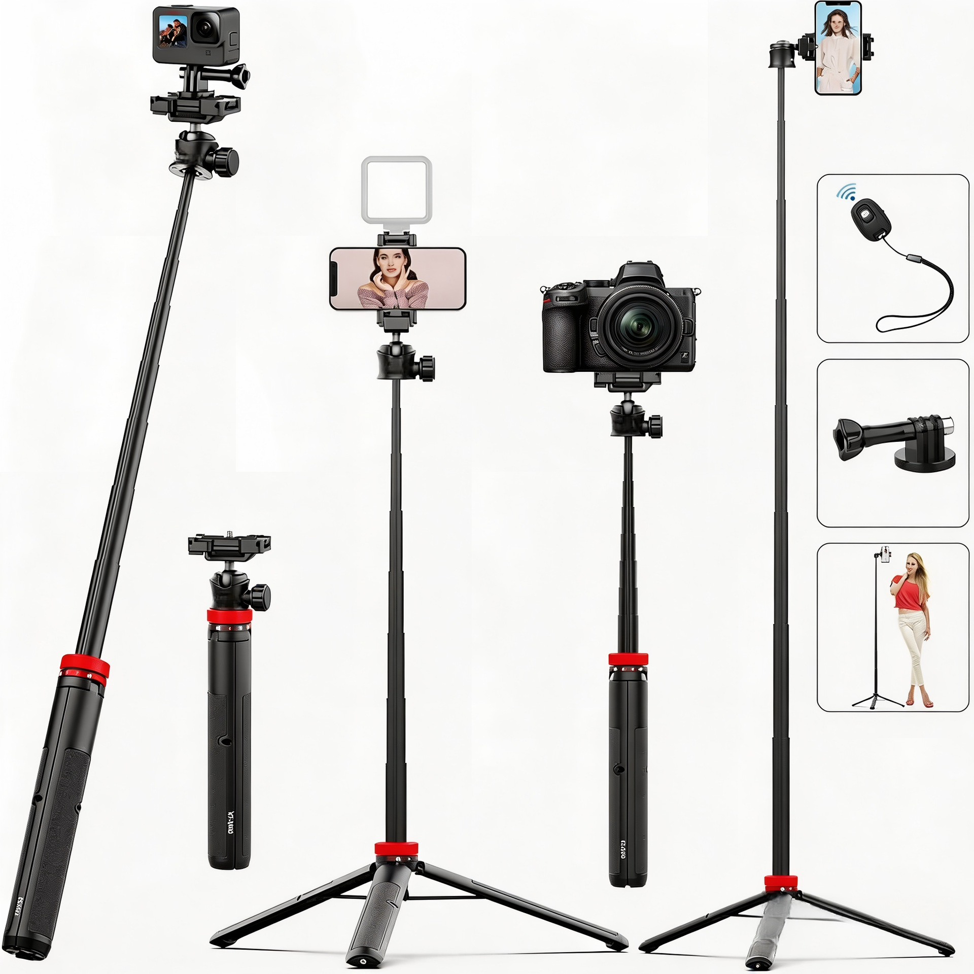 Portable Aluminum Alloy Selfie Stick For Phone Cameras photo 6