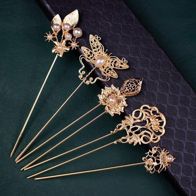 Ancient Style Han Chinese Clothing Handmade Updo Alloy Hairpin Hairpin photo 1