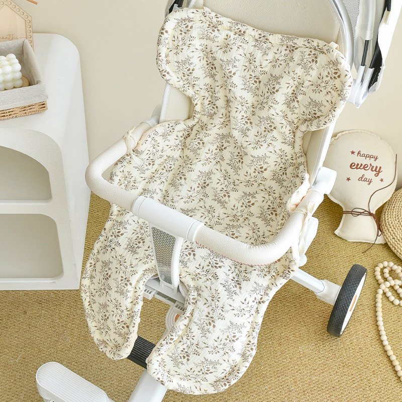 Babys Pure Cotton Thickened Stroller Pad Seat Cushion And Armrest Backrest photo 2