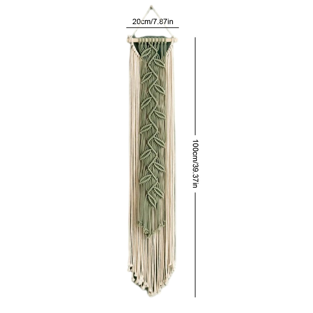 Bohemian Handwoven Wall Hanging Tapestry - Nordic Leaf Pattern Macrame Wall Decor for Living Room Bedroom Home Interior Design photo 3