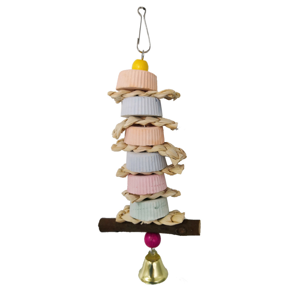 Parrot Calcium Supplement Bite Grinding Stone Bite String Straw Corn Husk Toy photo 3