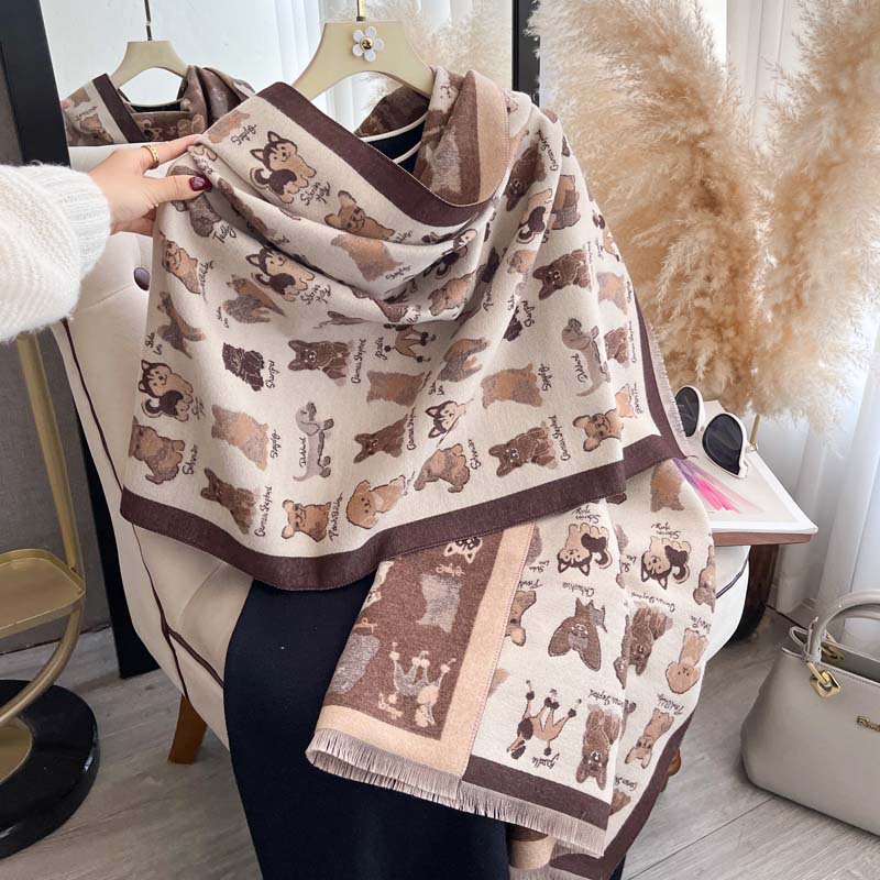 FallWinter Cozy And Cute Doggy Thick Warm Scarf photo 5