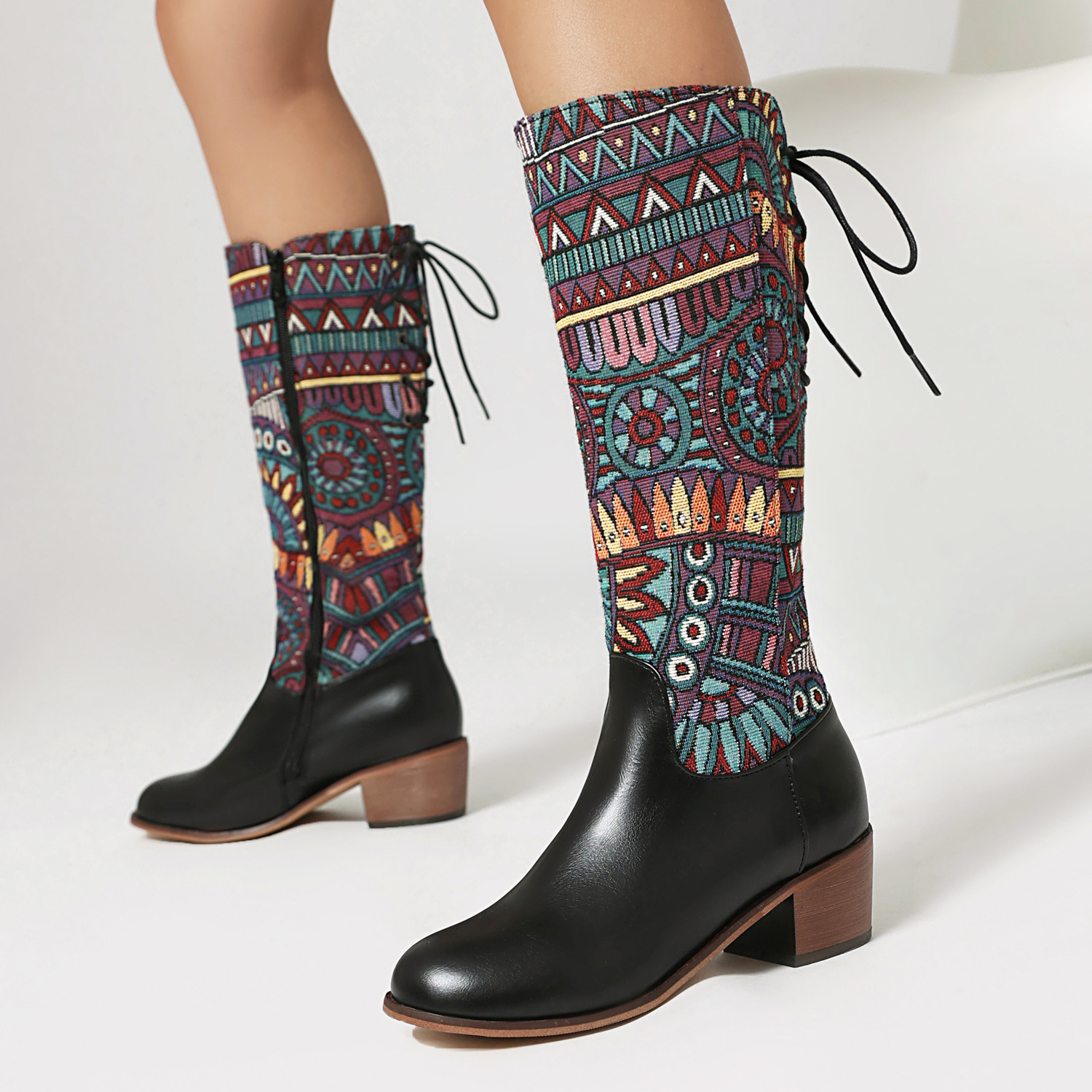 High-jacquard Ethnic-style Ribbon, YunnanMyanmar-inspired Boots photo 2