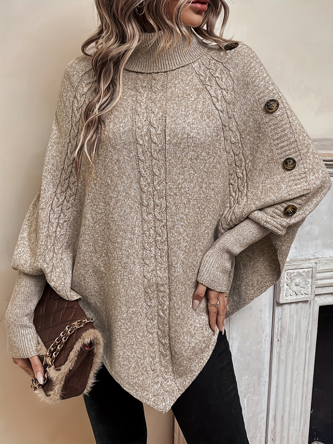 Women's Solid-Color Long-Sleeve Loose Sweater photo 2