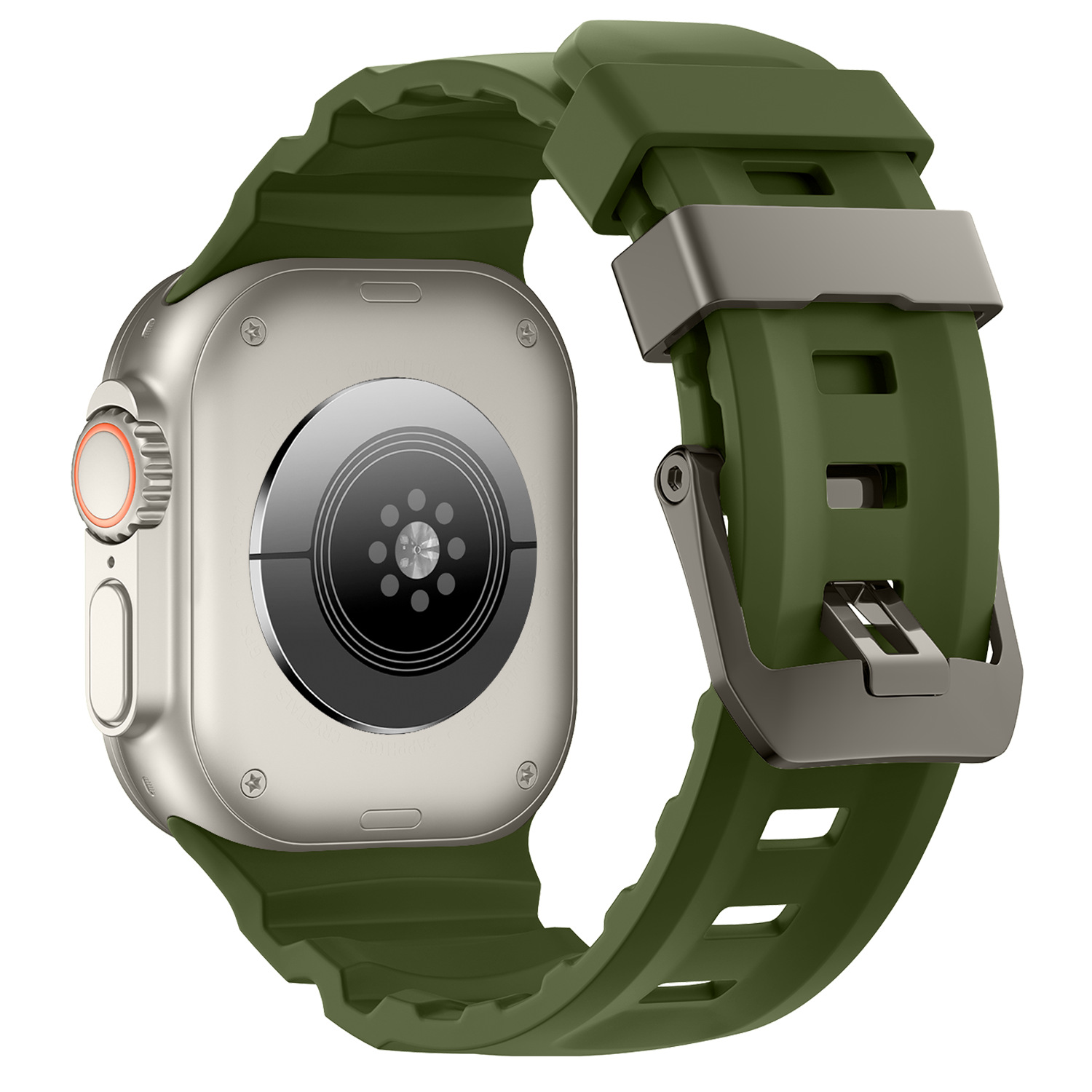 Silicone Strap With Titanium-colored And Black Buckles photo 4