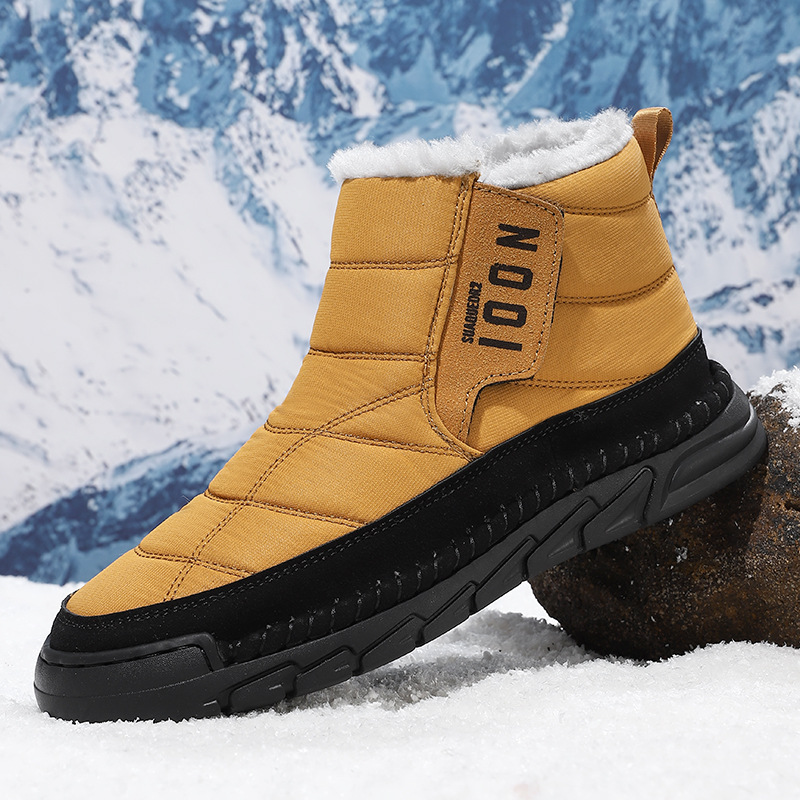 Plus-size Mens Winter Snow Waterproof Non-slip Cotton Boots With A Warm photo 1