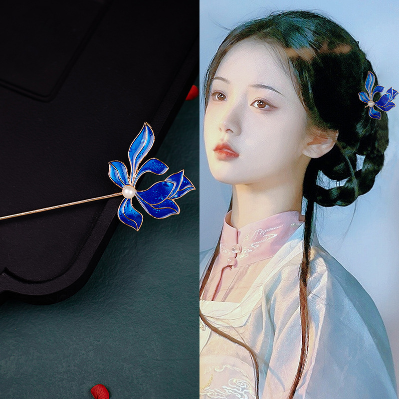 Ancient Style Han Chinese Clothing Handmade Updo Alloy Hairpin Hairpin photo 7