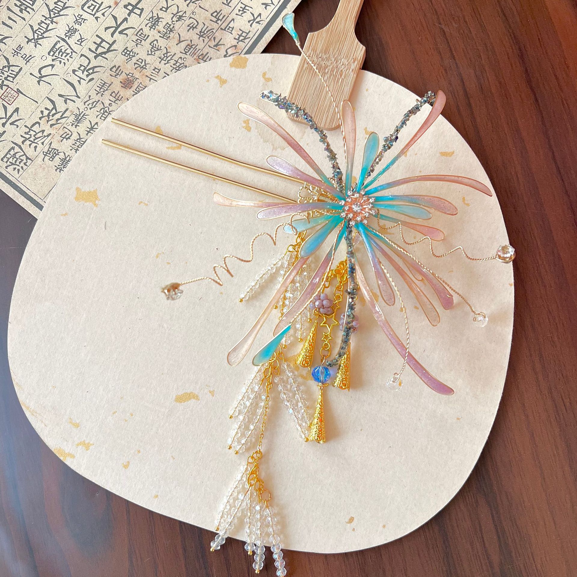 Glowing Firefly Firework Hairpin Hair Ornament Ancient-Style Hanfu Accessory photo 1