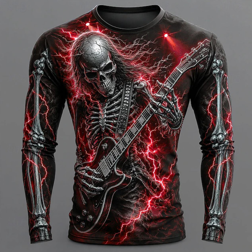 Printed Mens Long-Sleeve T-Shirt With A Crew Neck photo 7