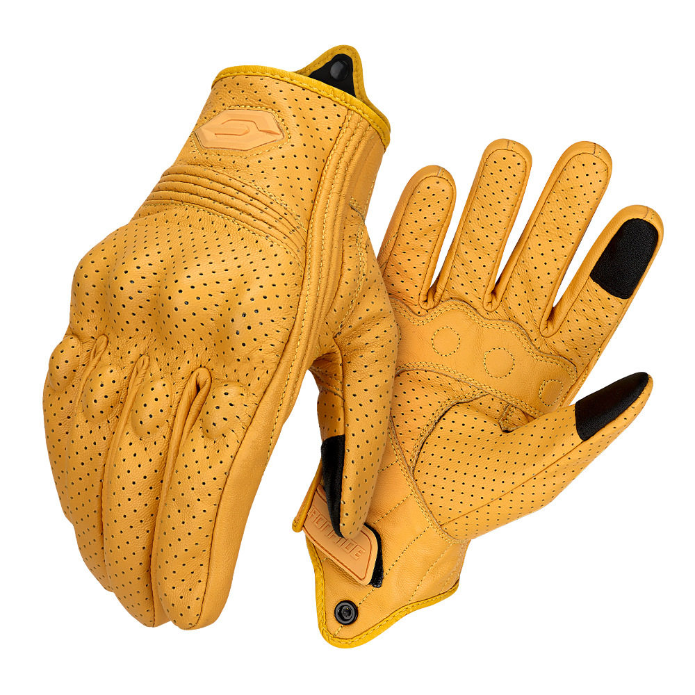 Motorcycle And Bicycle Outdoor Cycling Retro Artificial Leather Gloves photo 7