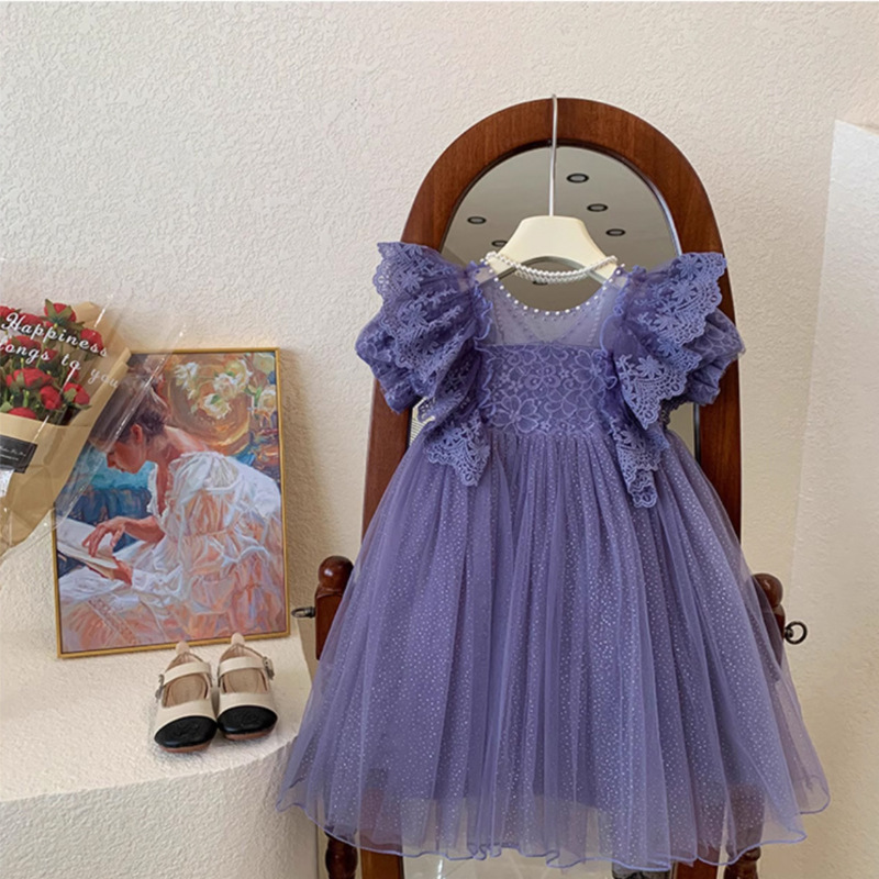 Green Tulle Fairy Dress Trendy Lace Puffy Princess Skirt For Babies photo 3