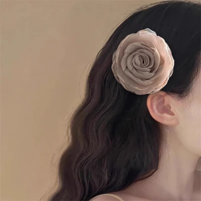 Dark Green Rose Hair Clip Stylish And High-end photo 5