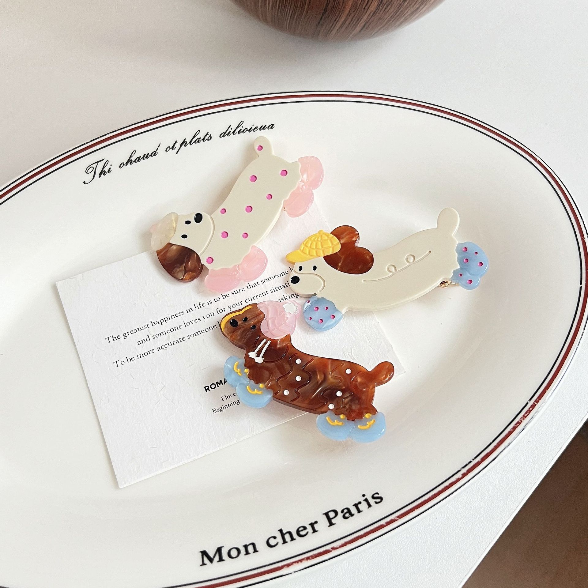 Cute Polka-dot Dachshund Hair Clip For Girls photo 1