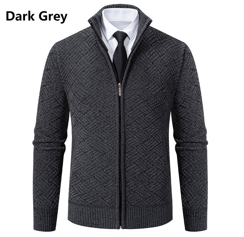 Men's Casual Stand-collar Knit Cardigan Jacket photo 3