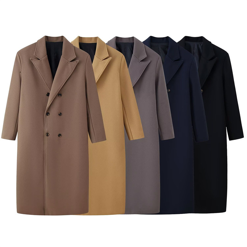 Casual Double-breasted Long Wool Coat photo 1