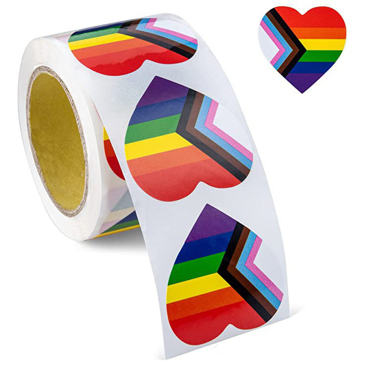Square Rainbow Pattern Valentine's Day Label Sticker photo 4