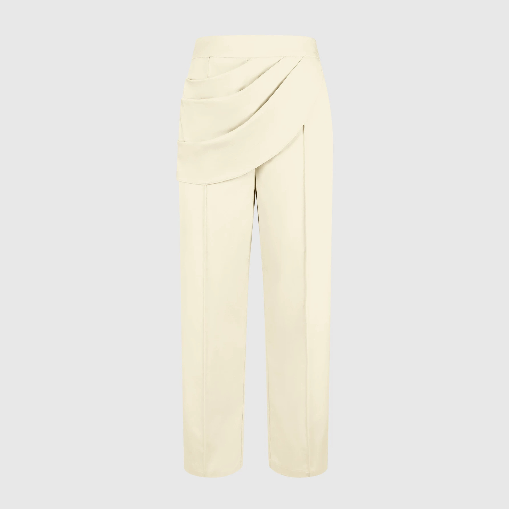 Design-focused Irregularly Crossed Mid-rise Tailored Trousers photo 5
