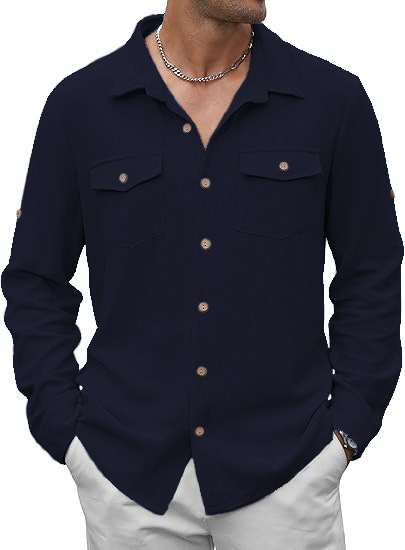 Men's Spring And Autumn Casual Long-Sleeved Shirt photo 6