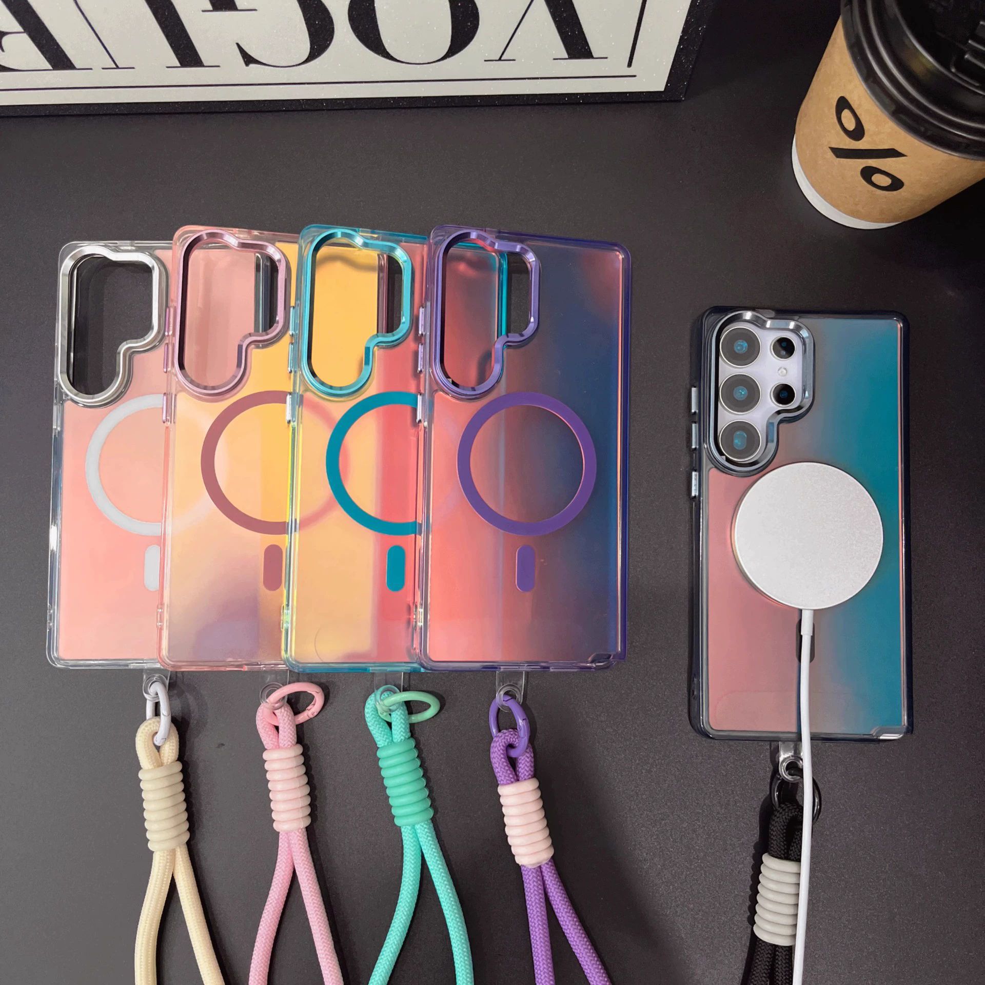 Matte Gradient Metal Lens-Frame Phone Case photo 1